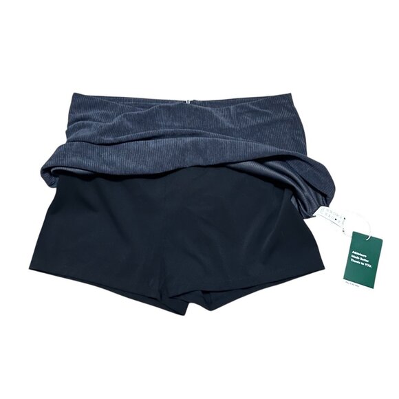 Halara High Waisted Corduroy Casual Skirt with Shorts Sz Large Gray Invisible Zi - Picture 6 of 7